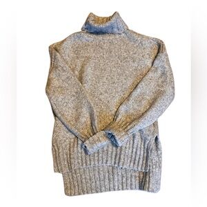 Pink Rose Heather Gray Turtleneck Sweater - XL